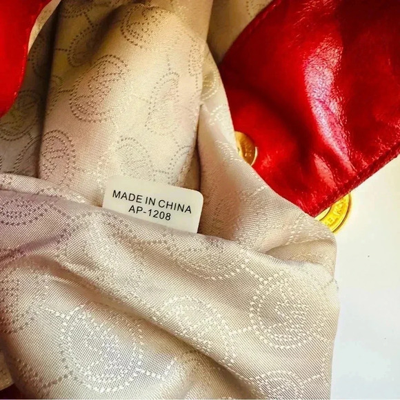 Micheal Kors Rare Red Hamilton Quilted Studded Leather ayote/Satchel Bag - Picture 7 of 12